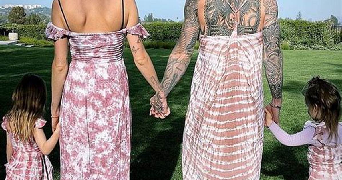 Adam Levine Wears a Dress in Adorable New Family Photo with Wife & Daughters: ‘Girls Just Wanna Have Fun’