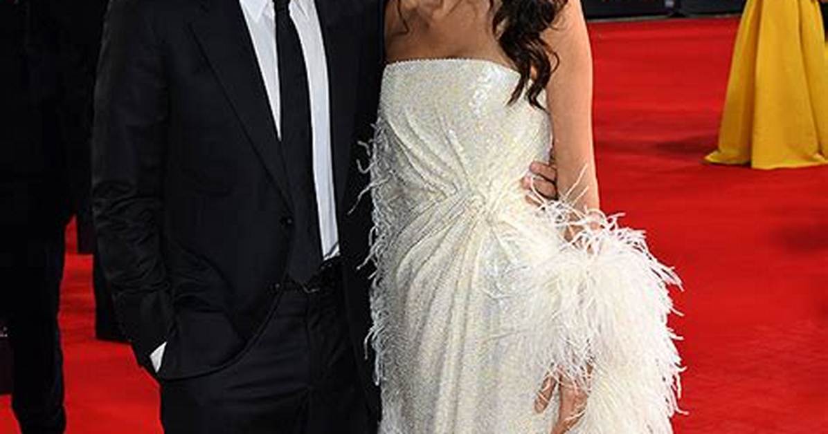 Amal Clooney Is Stunning in Strapless Gown on Red Carpet with George at London Film Fest — Photos
