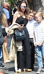 Angelina Jolie’s Black Outfits During Outings with Her Kids — Pics – Hollywood Life