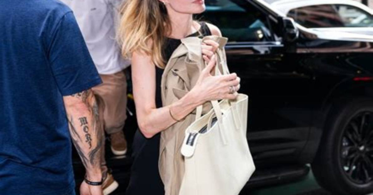 Angelina Jolie Slips into Black Leather Midi Dress for ’Eternals’ Photocall in Italy — Photos