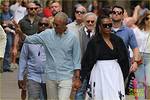Barack & Michelle Obama Hold Hands out with Steven Spielberg in Spain: Photos