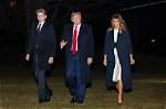 Barron Trump, 13, Looks Dapper in Navy Suit & Tie While Arriving at White House with Donald & Melania