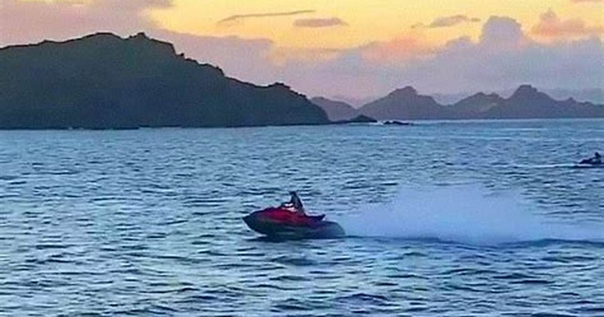 Bella Hadid Jet Skis into the New Year in St. Barts in a Teeny Blue Bikini — Pic