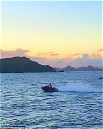 Bella Hadid Jet Skis into the New Year in St. Barts in a Teeny Blue Bikini — Pic