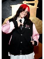 Billie Eilish Rocks Barbie Varsity Jacket at the 2024 Grammy Awards: Photos