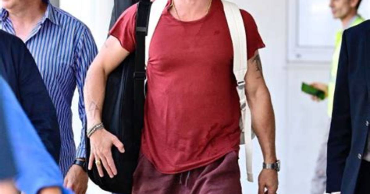 Brad Pitt Rocks Rainbow Sneakers, Carries Guitar in Venice: Photo – Hollywood Life