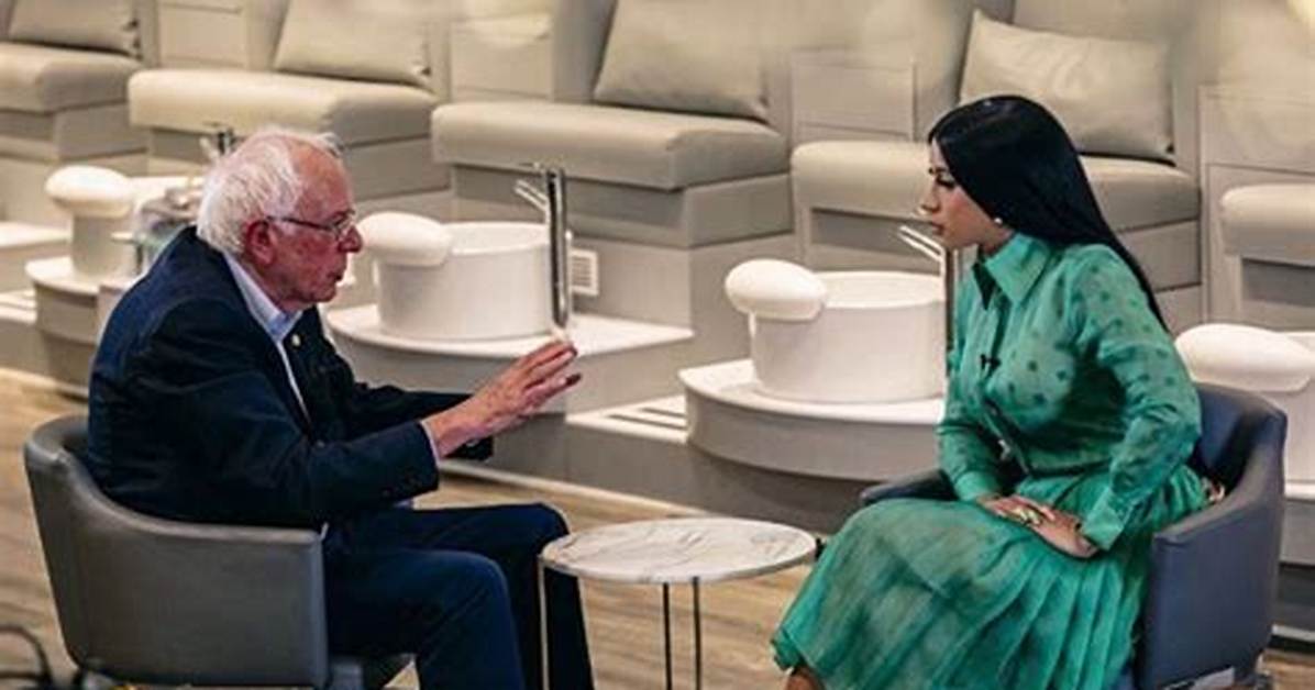 Cardi B Makes Bernie Sanders Giggle as She Drags Donald Trump: ‘Honey You Make Yourself Look Bad’