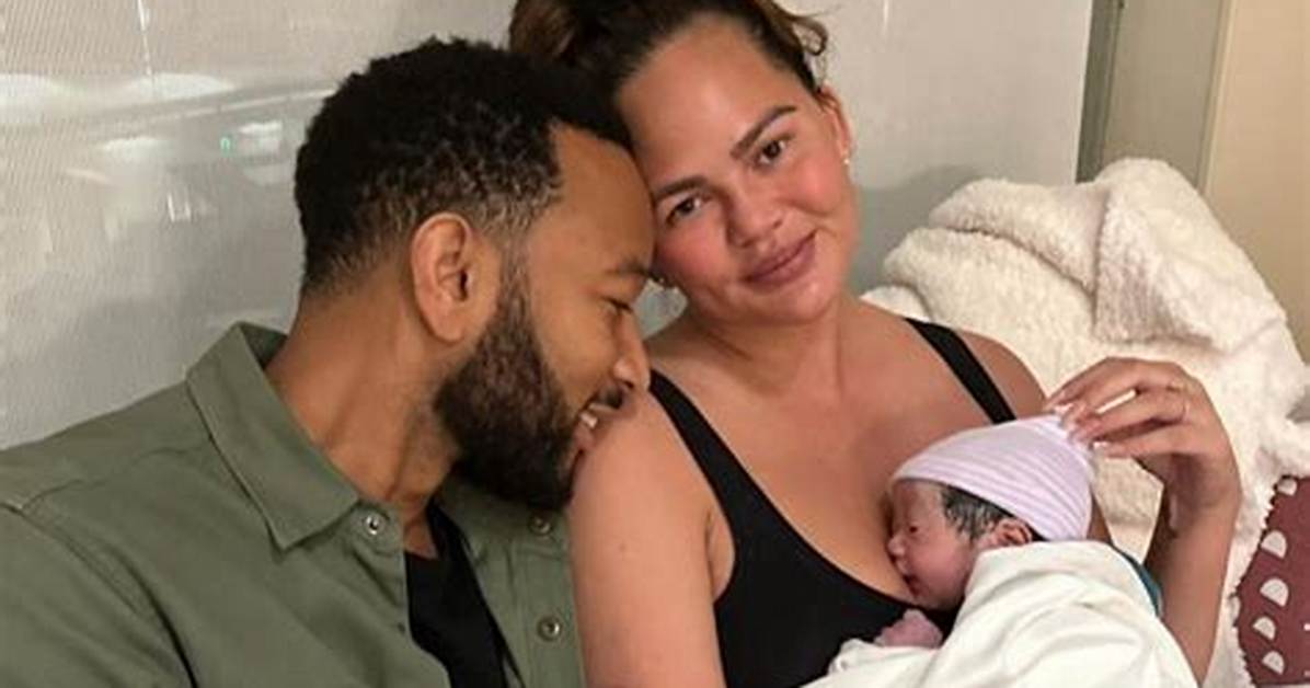 Chrissy Teigen Debuts Newborn Baby Girl & Reveals Her Name in Sweet Photo with Luna & Miles