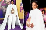 Ciara Covers up Her Baby Bump & Shows off Her Legs in Leather Skirt at Nyfw