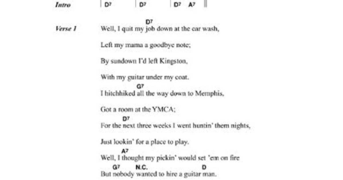 Elvis Presley’s Guitar Man Lyrics