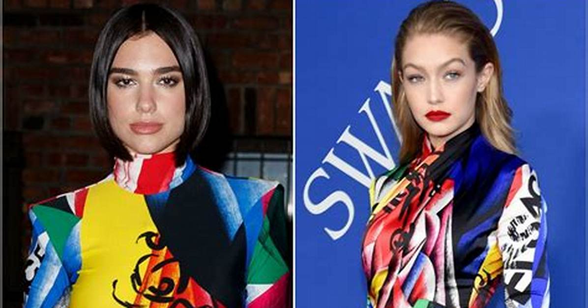 Gigi Hadid vs Dua Lipa — Who Wears This Wild, Colorful Versace Bodysuit Better?