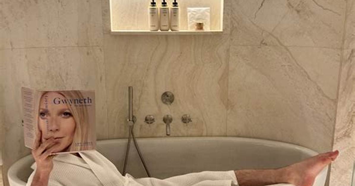 Gwyneth Paltrow Bathes in a Tub of Milk Wearing an All-White Bikini in Wild New Photo