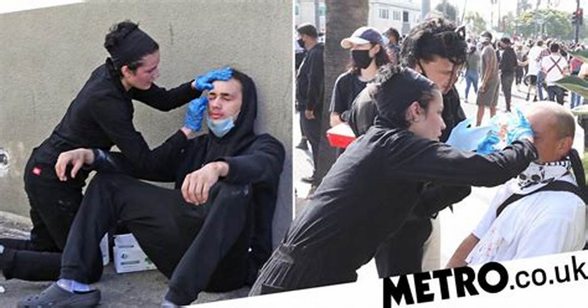 Halsey & Yungblud Offer First Aid to Bloodied Fellow Protesters While Marching — See Pics