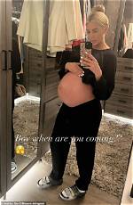 Heather Rae Young Covers Baby Bump in Black Lace Dress as She Kisses Tarek El Moussa