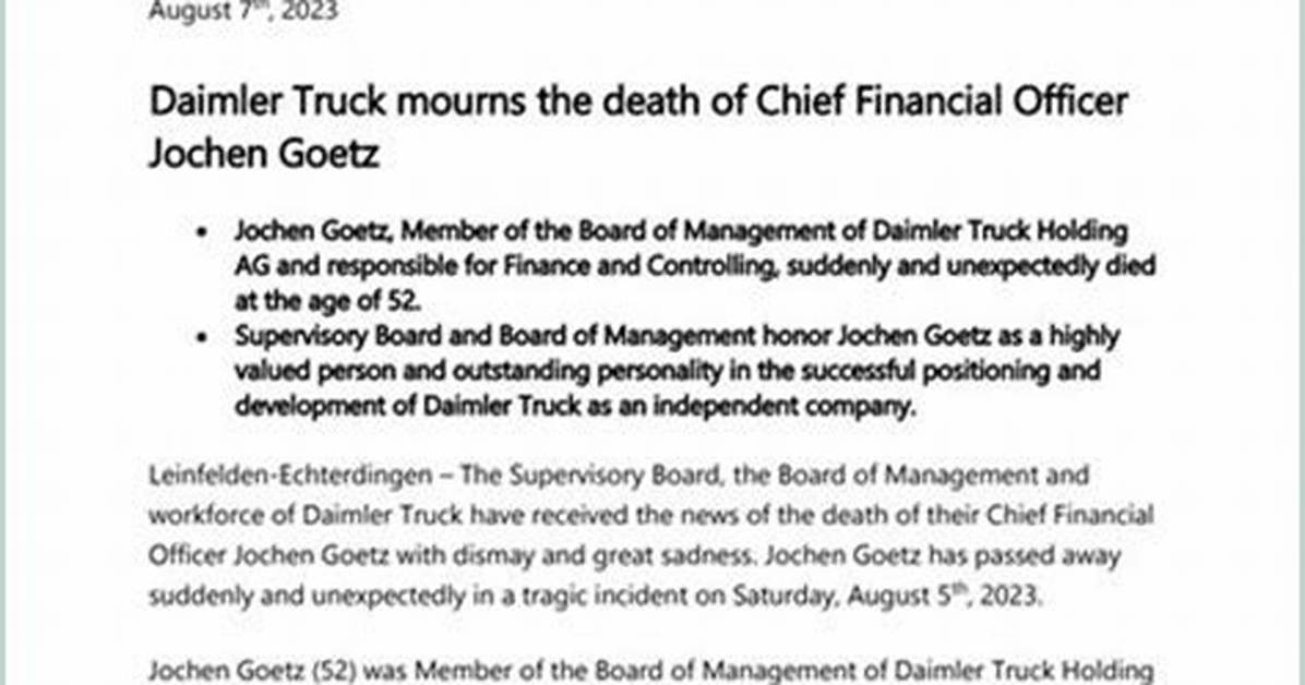 Honoring Jochen Goetz's Legacy: an Obituary