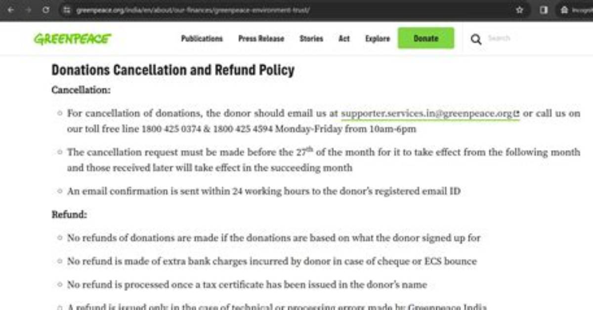 How Do I Cancel My Greenpeace Monthly Donation in India