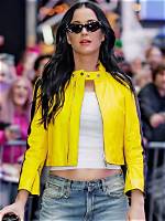 Katy Perry’s Yellow Leather Crop Top & Snakeskin Outfit – Photos – Hollywood Life