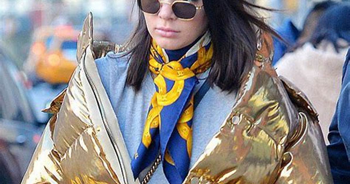 Kendall Jenner’s Gold Puffer Jacket — Pics of Her Winter Fashion