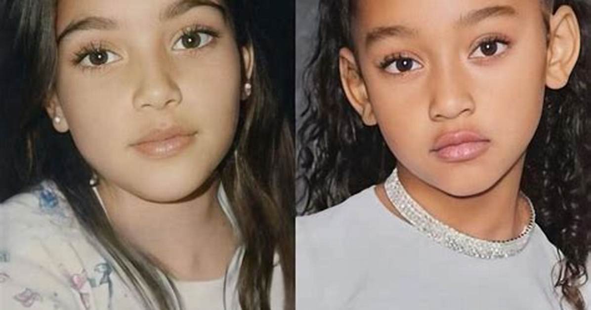 Kim Kardashian & Chicago West, 4, Twin with Goofy Smiles in Cute Selfies