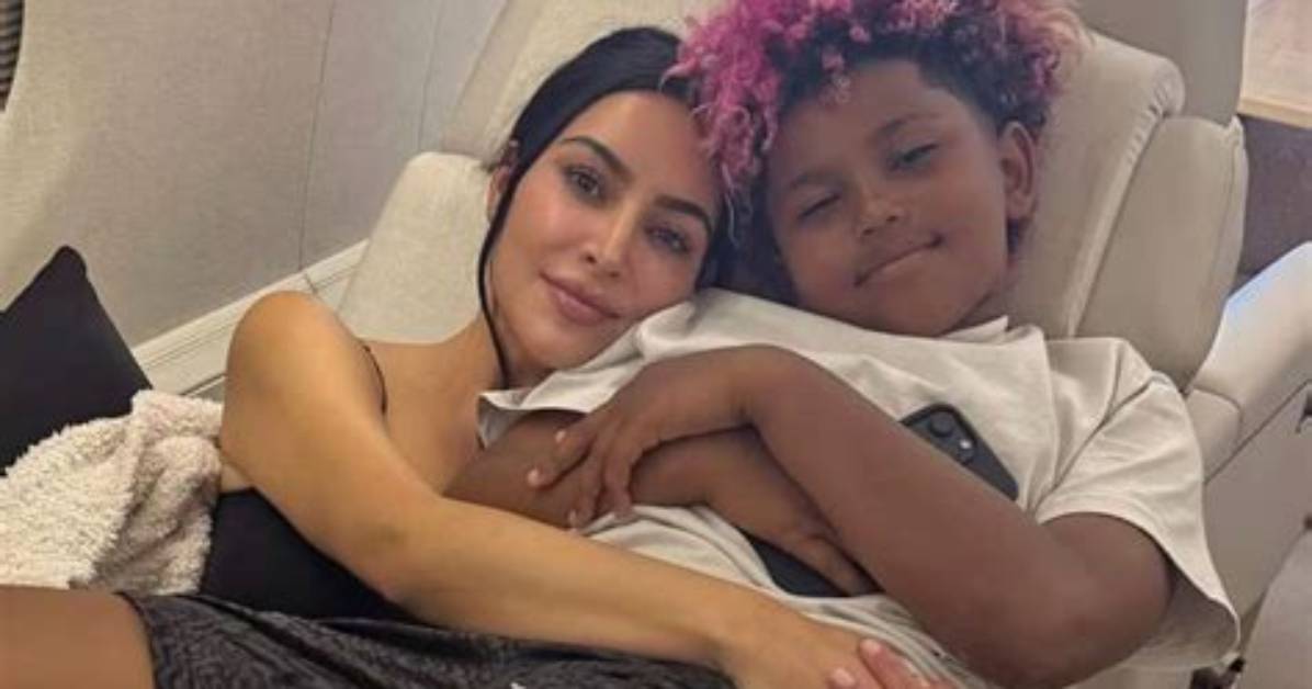 Kim Kardashian’s Son Saint West, 5, Models $240 Slides Designed by Dad Kanye: the ‘Freshest’