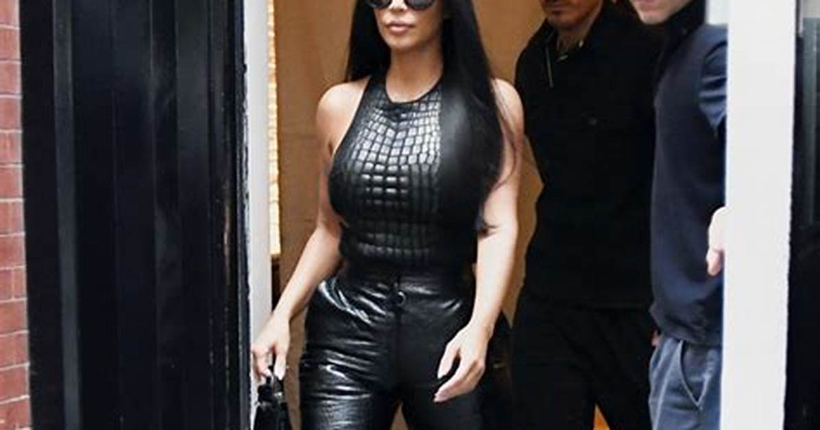 Kim Kardashian Wears Skintight Leather Chaps with Denim as Kanye West Pats Her Backside