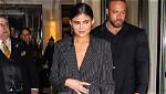 Kylie Jenner Rocks Pinstripe Jacket & Shows off Her Legs in Sheer Pants on Night out in Nyc