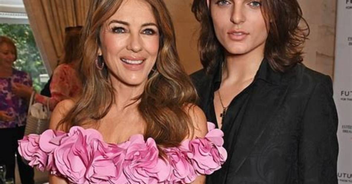 Liz Hurley’s Gorgeous Son Damian Wears Safety Pin Versace Look Paying Homage to Mom’s Famous Gown