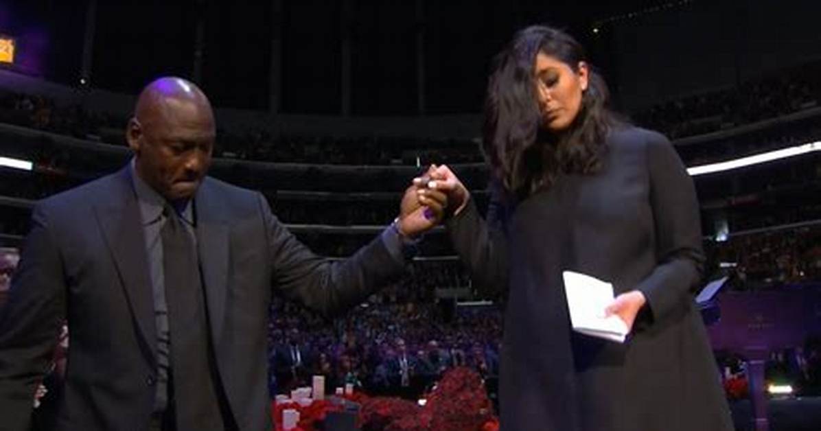 Michael Jordan Helps Vanessa Bryant at Kobe’s Memorial — Wath – Hollywood Life
