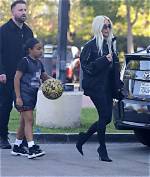 North West, 8, Uses $250 Versace Basketball Heading to Game with Mom Kim Kardashian: Photos