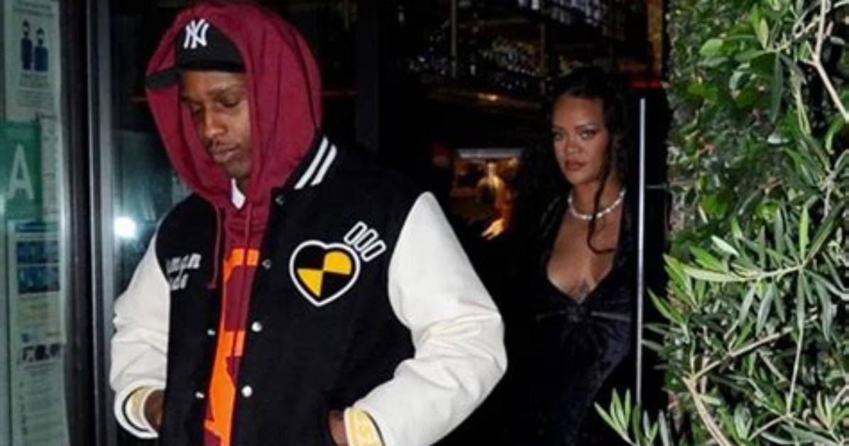 Pregnant Rihanna Wears Plunging Black Top & Leather Pants After Dropping Due Date Hint: Photo