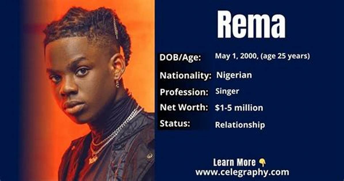 Rema- Wiki, Biography, Age, Height, Net Worth, Girlfriend