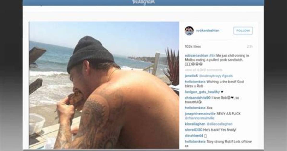 Rob Kardashian Shares Shirtless Pic on Instagram After Debuting New Weight Loss: See Photo