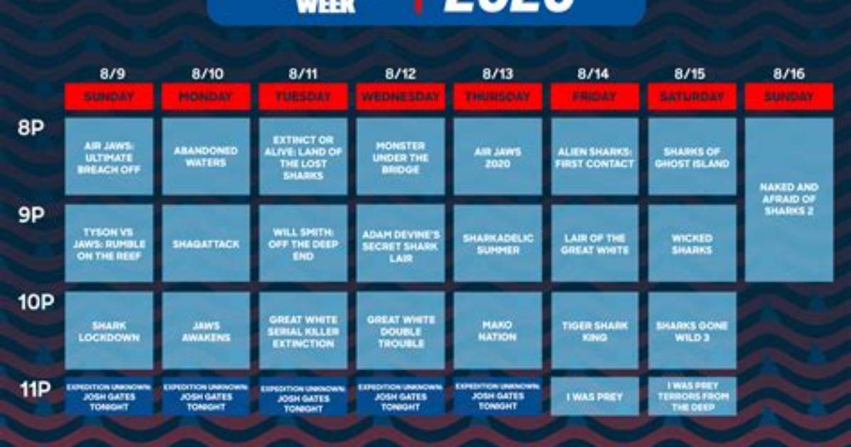 Shark Week 2020 Schedule: Full List of Fin-Tastic Shows — Will Smith’s Special & More