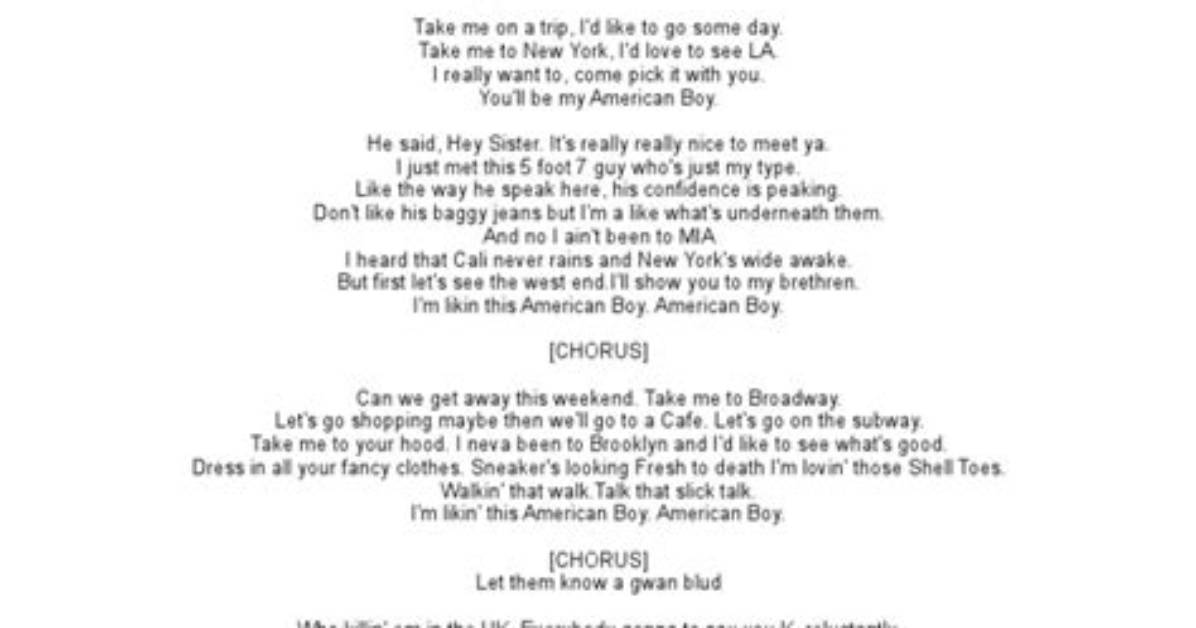 The Ultimate Guide to American Boy Lyrics: Meaning, Analysis, and More