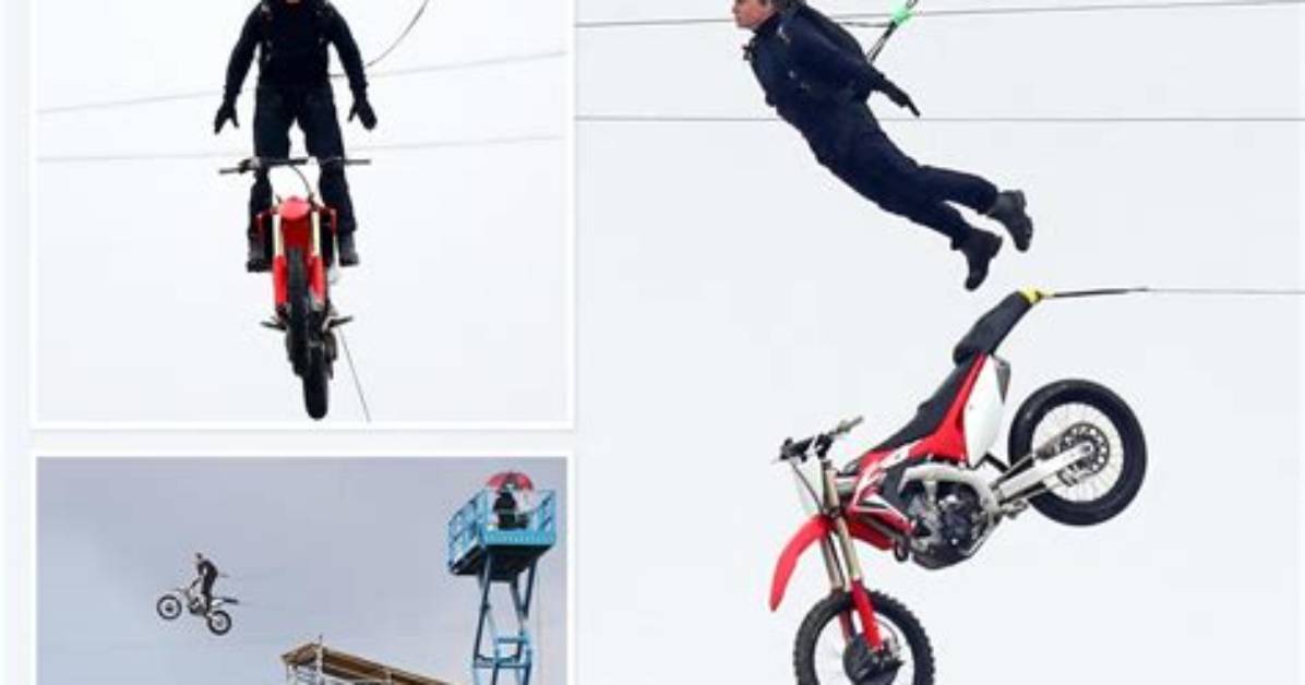 Tom Cruise, 58, Flies Through the Air on a Motorcycle While Filming ‘Mission: Impossible’ Stunt — Pic
